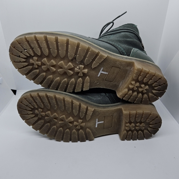 Bulle Collections green suede and leather sherpa lined ankle boots EU 38 - Picture 8 of 10